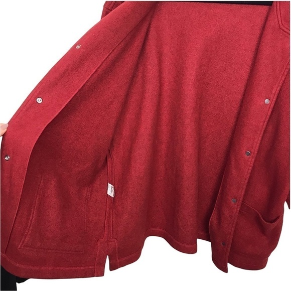 Vintage Lacoste Chemise Red Fleece Hooded Jacket - Picture 8 of 14